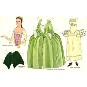 Vintage 1939 Colonial Williamsburg Paper Dolls 18th Century Dress Complete Uncut